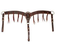 2" Chocolate Harness Leather Horse Breast Collar w/Latigo Strings