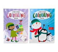 2 Christmas Colouring Books for Kids - A4 Size - 4 Foil + 20 Colouring Pages Each - Christmas Activity Books for Children - Stocking Fillers, Xmas Gifts, Christmas Eve Box Filler