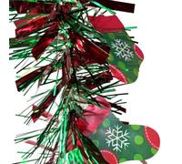 2 Christmas Decoration Strips, Santa Claus Christmas Socks, Gingerbread, Latte Art Decoration, Woolen and Colorful Strips