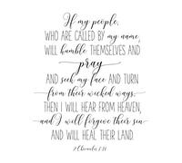 2 Chronicles 7:14 If My People Who Are Called By My Name, Bible Verse Poster Print Wall Art, Christian Gifts, Nursery Bible Quotes, Scripture (A4 (Print Only))
