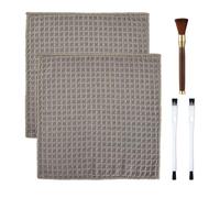 2 Cleaning Towels, 1 Wooden Handle Cleaning Brush and 2 Double-Ended Brushes, Absorbent Towels, Household Cleaning Tools, Coffee Machine Cleaning Supplies