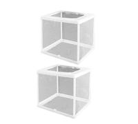 2 Clear Net Aquarium Breeding Tank Suction Cup for Survival and Easy Feeding Hatched Accessories Pet Fish Nursery Separation Box