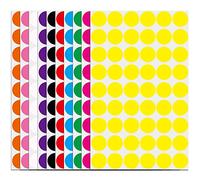 2 cm Coloured Dot Stickers, Round Colour Coding Dot Stickers Labels, Sticky Coloured Adhesive Color Sticker for Paper Scrapbook Calendar Decorations (10 Colors)