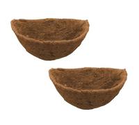 2 Coco Coir Hanging Basket Liners 10 inch Half Round, Half Basket Wall Planter Liner, co-conut Fibre Hanging Basket Liners, Trough Coco Replacement Liners for Garden Porch Balcony Flower Pots