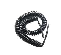 2 Coiled Mains Flex Spring Cord 22AWG 2 Cores Black