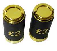 £2 Coin Holders Black Leather Choose from 2 or 4 Holders! Holds 15 Coins (Two Pound Coin Holders) (2 Holders)