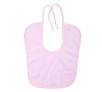 2 Color 3 Size Adult Bib, Elderly Waterproof Bib, Adult Mealtime Saliva Towel Dining Apron Clothes Bamboo Protector (S-Light Pink)