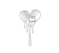 2-color Metal Heart Brooches For Women Men All Match Love Office Party Brooch Pins New Year Gifts