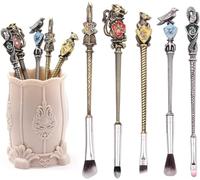 【2 Color Options】 Hary Pottter Gifts Metal Makeup Brushes Set Gifts Wi-zard Wand Makeup Brushes Set for Women Magic Eye Shadow Eyeliner Blending Lip Brush - Brushes Holder Pot Not Included