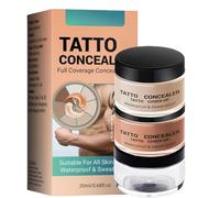 2 Color Tatto Cover Up Makeup,Waterproof Tatto Cover Up Cream,Full Coverage Body Makeup Set,Body Ma/keup Concealer Set,Tat/to Conce/aler Full Coverage,Two Color Sweatproof Cover Up Concea/ler S/et