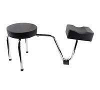 2 Colores ajustables de Cuero de PU tatuaje pierna reposabrazos almohadilla pedicura taburete Silla con ajuste de altura y distancia para salón de tatuajes Negro (Black)