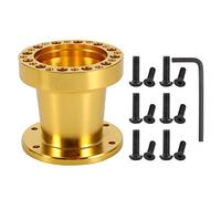 2 Colors 3inch Universal Car Steering Wheel Hub Aluminum Spacer, Steering Wheel Hub Adapter Kit(Gold)