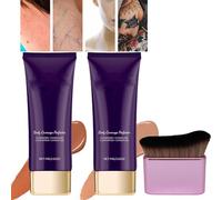 2 Colors Body Concealer With Brush Full Coverage Body Tattoo Cover Up Makeup Sweat-Proof Body Perfector Concealer Cream,Dark Shades and Natural Shades Cover Scar Veins Tattoos