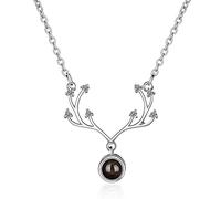 2 Colors Christmas Antlers Necklaces For Women Projection One hundred languages I love You Necklaces Present