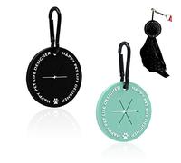 2 Colors Dog Poop Bag Holder, Waste Bag Holder with Carabiner Clip, Hands Free Poop Bag Carrier for Leash, Pet Waste Bag Dispenser for Dog Walking Accessory (Black, Green)