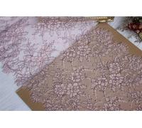 2 Colors Gray Background Black Line Eyelash Lace Fabric DIY Luxury Clothing Wedding Veil Skirt Hem Accessories 1 Piece (Pink black)