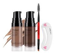 2 Colors Long Lasting Eyebrow Gel Set with Eyebrow Brushes for Waterproof Eyebrow Makeup, Eyebrow Tint Concealer Kit, Intense Color Eyebrow Wax Cream 2 x 5ml/0.20oz