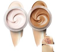 2 Colors Tatto Cover Up Makeup Waterproof,Smooth Tatto Cover,Invisible Tatt/o Concealer Set,Tatto/o Cover Up Concealer Cream for Spot Birthmarks Scars,Sweatproof Body Makeup Concealer Set
