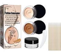 2 Colors Tattoo Concealer Cream, Skin Scar Tattoo Cover Up Cream Birthmark Concealer Spot Makeup Waterproof Set