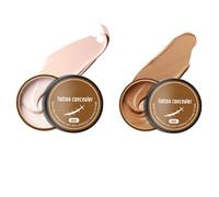 2 Colors Tattoo Cover up Makeup Concealer,Waterproof Full Coverage Tattoo Skin Concealer for Blemish,Spot,Scars,Body Foundation,Long-Lasting Sweat-Proof Foundation for Women(light and dark shades)