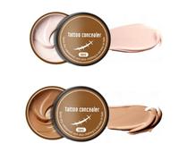 2 Colors Tattoo Cover up Makeup Concealer,Waterproof Full Coverage Tattoo Skin Concealer for Blemish,Spot,Scars,Body Foundation,Long-Lasting Sweat-Proof Foundation for Women(light and dark shades)