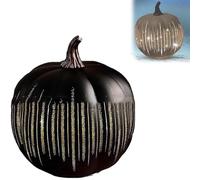 2 Colors Twinkle Starry Night Pumpkin Light, Halloween Light Up Pumpkin, Halloween Luminous LED Pumpkin, Halloween Costume Props, Halloween Autumn Table Decor for Home, Garden, Party (Black Large)