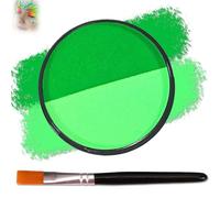 2 Colors Water Soluble Face Makeup Paint for Adults Kids, High Saturation Water Based Face Palette Paint with Brush, Safe Non-Irritating Formula for Sensitive Skin, Easy to Apply (Haunted Moss)