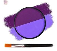 2 Colors Water Soluble Face Paint Palette with Brush High Saturation Neon Face & Body Paint for Halloween Makeup, Cosplay, Theatre, Drama Stage Performance and Professional SFX Face Painting