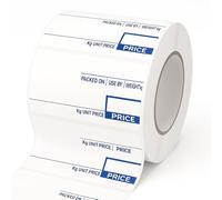 2-Colour 58 × 60 mm CAS-Compatible Scale Label Rolls - 500 Labels per Roll Pack of 2