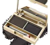 2-Colour Eyebrow Palette - Multi-Purpose Use for Eyeshadow Hairline & Contour - Waterproof & Long-Lasting - Compact & Portable Brow Kit - Dark Brown Powder for Natural Finish(#02)