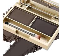 2-Colour Eyebrow Palette - Multi-Purpose Use for Eyeshadow Hairline & Contour - Waterproof & Long-Lasting - Compact & Portable Brow Kit - Dark Brown Powder for Natural Finish