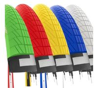 2 Coloured Tyres 20 x 1.75 cm (47-406) + Road Tyre Chambers Grace City Bike Children (Yellow)