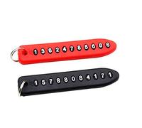 2 colours anti-lost phone number plate mobile phone number tag car key ring pendant key ring gift the elderly children pets temporary parking, black very practical and beli