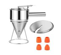 2 Commercial Stainless Steel Conical Funnel 1200L Capacity with Adjustable Levers, Detachable Stand for Bakery & Kitchen Use Cone Shape Batter Funnel for Baking