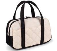 2 Compartment Pencil Case For Girls,Zipper Pencil Bag With Handle, Large Capacity quilting Pencil Pouch Organizer Aesthetic, Womens Soft Pencil Box Marker Pouch For Middle School Office College