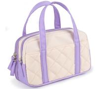 2 Compartment Pencil Case For Girls,Zipper Pencil Bag With Handle, Large Capacity quilting Pencil Pouch Organizer Aesthetic, Womens Soft Pencil Box Marker Pouch For Middle School Office College