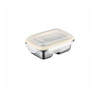 2 Compartment Stainless Steel Food Container with Leak Proof Lids, Snack Box Designed for Organized Storage of Meals During Travel (550ML)