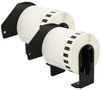 2 Compatible Rolls DK22251 DK-22251 62mm x 15.24m Continuous Labels for P-Touch QL-800 QL-810W QL-820NWB, Red and Black on White