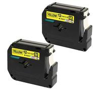 2 Compatible Tape Cartridges M K631 MK631 M-631 Black on Yellow (12mm x 8m) Labels Replacement for PT-45 PT-45M PT-55 PT-55S PT-65 PT-70 PT-75 PT-80 PT-85 PT-90 PT-M95 PT-100 PT-110