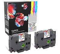 2 Compatible TZe-431 TZ-431 Black on Red 12mm x 8m Label Tapes for PT-1000 1005 1010 3600 9600 D200 D210 D210VP D400 D450VP D600VP E100 E550WVP H101C H105 H110 H300 H500 P700 P750W