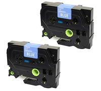 2 Compatible TZe-545 TZ-545 White on Blue 18mm x 8m Label Tapes for PT-2030VP 2430PC 3600 9600 D400 D400VP D450VP D600VP E300VP E550WVP H300 H500 H500LI P700 P750W Label Makers