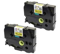 2 Compatible TZe-S641 TZ-S641 Black on Yellow 18mm x 8m Extra Strength Label Tapes for PT-2030VP 2430PC 3600 9600 D400 D450VP D600VP E300VP E550WVP H300 H500 P700 P750W Label Makers