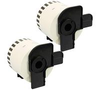 2 Compatible with DK44605 Continuous Yellow Removable Address Labels for QL-500 550 560 570 700 710W 720NW 800 810W 820NWB 1050 1060N 1100 1110NWB, Thermal Paper Roll (62mm x 30.48m)