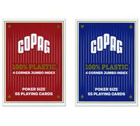 2 COPAG Jumbo Poker Playing Card Games Jumbo Index 4 100% Plastic