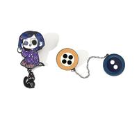 2 Coralins Badge Cartoon Film Coralin and The Secret Door Figure Brooch Coralins Enamel Pin Ghost Mother Cosplay Backpack Decor