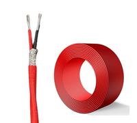 2 Core 0.5-2.5mm² Flexible High Temperature Shielded Cable 100ft Tinned Copper, Heat-Resistant And Flame Retardant For Industrial Wiring Automation(100ft,1mm2-2c)