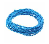 2 Core 2x0.75mm Vintage Fabric Twisted Textile Cable Braided House Lighting Electrical Wire Woven Pendant Lamp Cord(Blue,5meter)