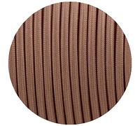 2 Core 5 Meters Light Brown Colour Round Fabric Cable, Vintage Style Italian Braided 0.75mm Flexible Lighting Electrical Cable for UK Lighting.