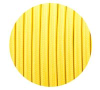 2 Core 5 Meters Yellow Colour Round Fabric Cable, Vintage Style Italian Braided 0.75mm Flexible Lighting Electrical Cable for UK Lighting.