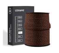 2 Core Dark Brown Braided Flex Cable, 5m / 16.4ft Vintage Twisted LED Cable Fabric Electrical Wire Lighting Cord Electric Lamp Cord for DIY Lamps Industrial Pendant Lights Lighting Appliances